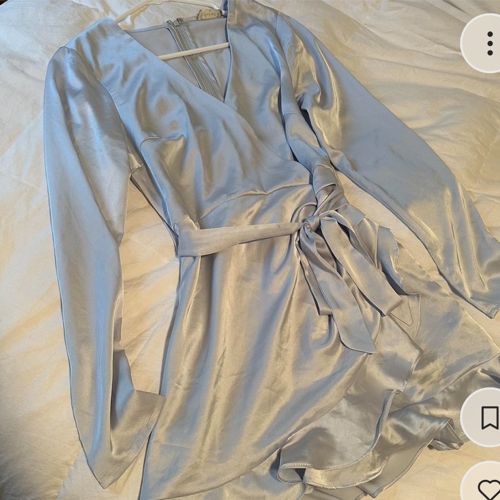 Altar’d state icy blue silky dress